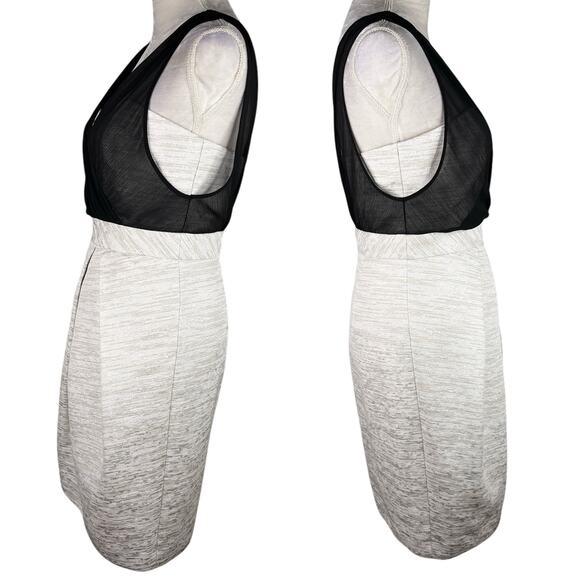 Max and Cleo Cocktail Dress Cream Black Sheer Overlay 8 Sleeveless - Picture 4 of 16